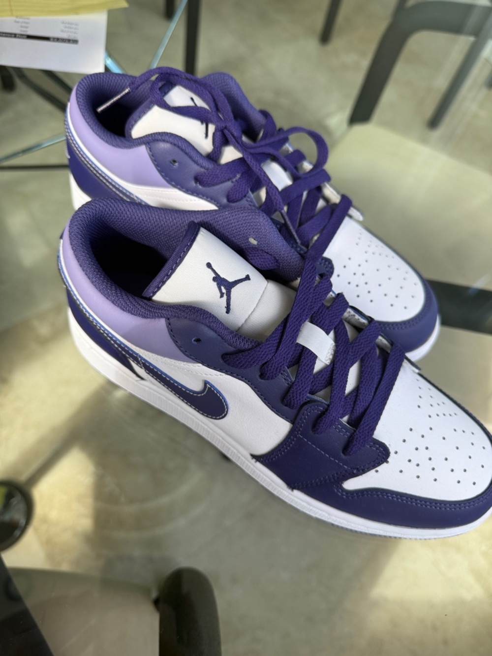 Nike Kids Purple and White Low-Top Sneakers